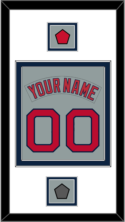 Boston Nameplate & Number (Back) Combined With Logo Patch & World Series Champions Patch - Road Gray (1992-2008) - Signature Tier 2