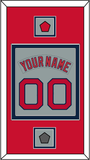 Boston Nameplate & Number (Back) Combined With Logo Patch & World Series Jersey Patch - Road Gray (1992-2008) - Double Mat 3