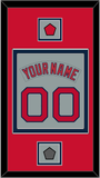 Boston Nameplate & Number (Back) Combined With Logo Patch & World Series Jersey Patch - Road Gray (1992-2008) - Double Mat 3