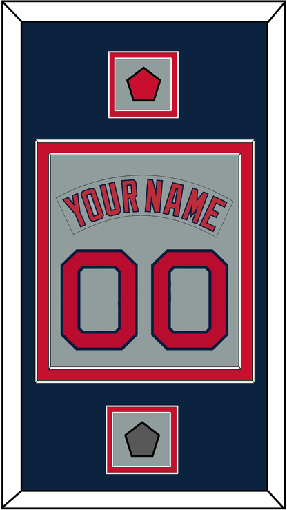 Boston Nameplate & Number (Back) Combined With Logo Patch & World Series Champions Patch - Road Gray (1992-2008) - Signature Tier 4