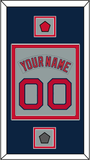 Boston Nameplate & Number (Back) Combined With Logo Patch & World Series Champions Patch - Road Gray (1992-2008) - Double Mat 4