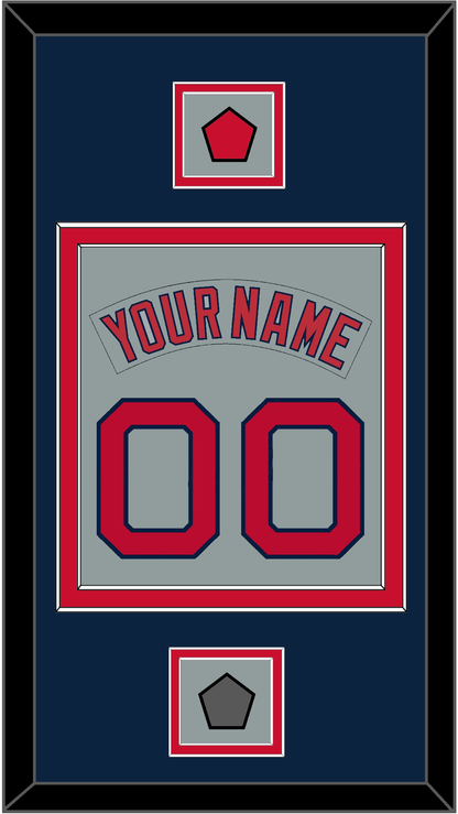 Boston Nameplate & Number (Back) Combined With Logo Patch & World Series Champions Patch - Road Gray (1992-2008) - Signature Tier 4