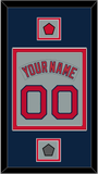 Boston Nameplate & Number (Back) Combined With Logo Patch & World Series Jersey Patch - Road Gray (1992-2008) - Double Mat 4