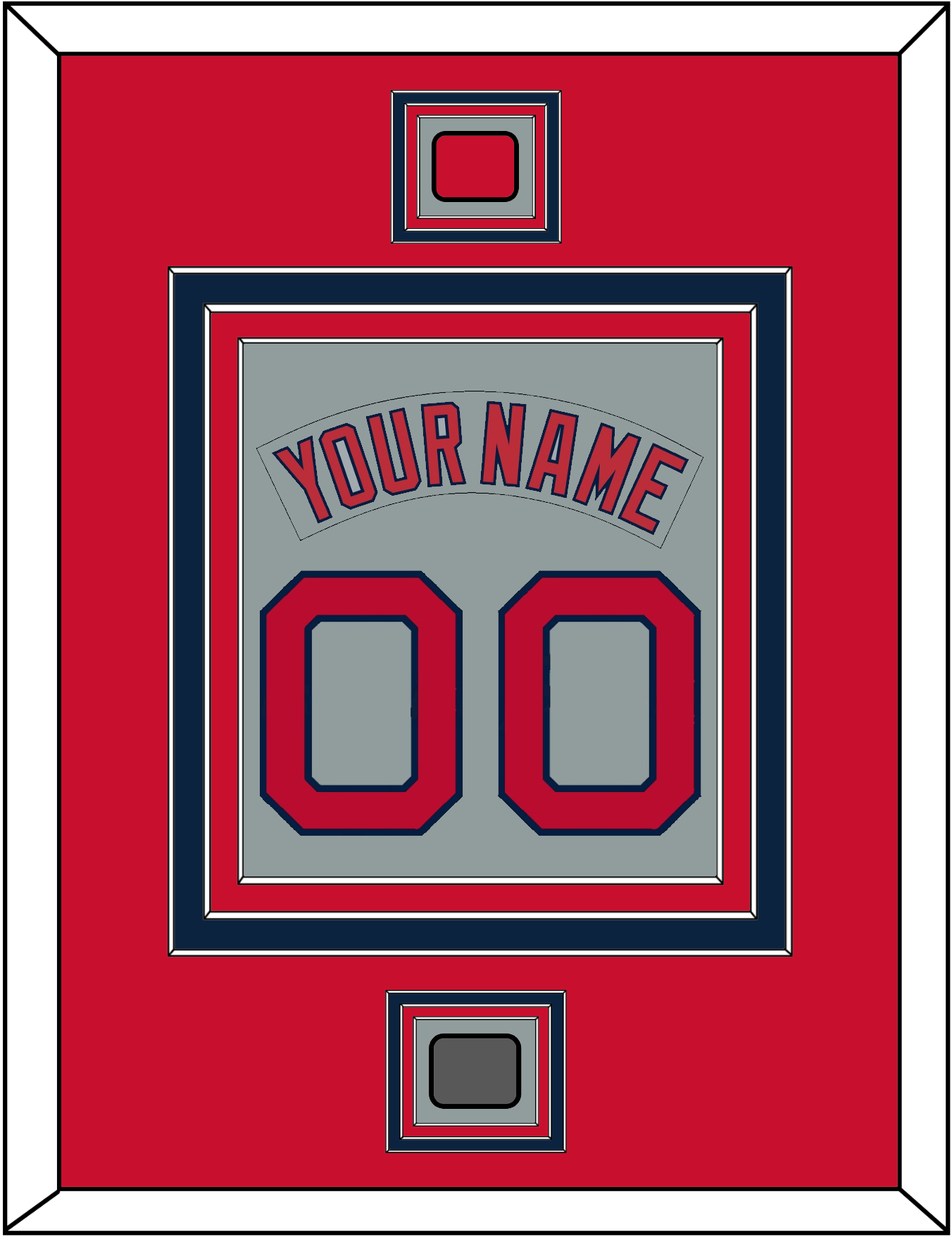 Boston Nameplate & Number (Back) Combined With Logo Patch & World Series Champions Patch - Road Gray (1992-2008) - Premier Tier 2