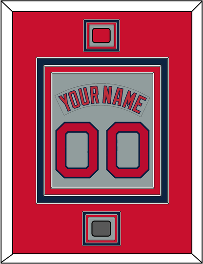 Boston Nameplate & Number (Back) Combined With Logo Patch & World Series Champions Patch - Road Gray (1992-2008) - Premier Tier 2
