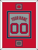 Boston Nameplate & Number (Back) Combined With Logo Patch & World Series Jersey Patch - Road Gray (1992-2008) - Triple Mat 2