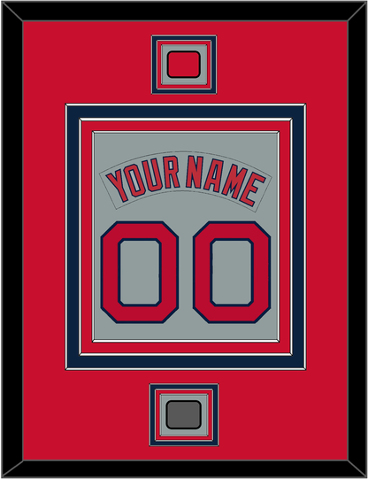 Boston Nameplate & Number (Back) Combined With Logo Patch & World Series Champions Patch - Road Gray (1992-2008) - Premier Tier 2