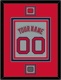 Boston Nameplate & Number (Back) Combined With Logo Patch & World Series Jersey Patch - Road Gray (1992-2008) - Triple Mat 2