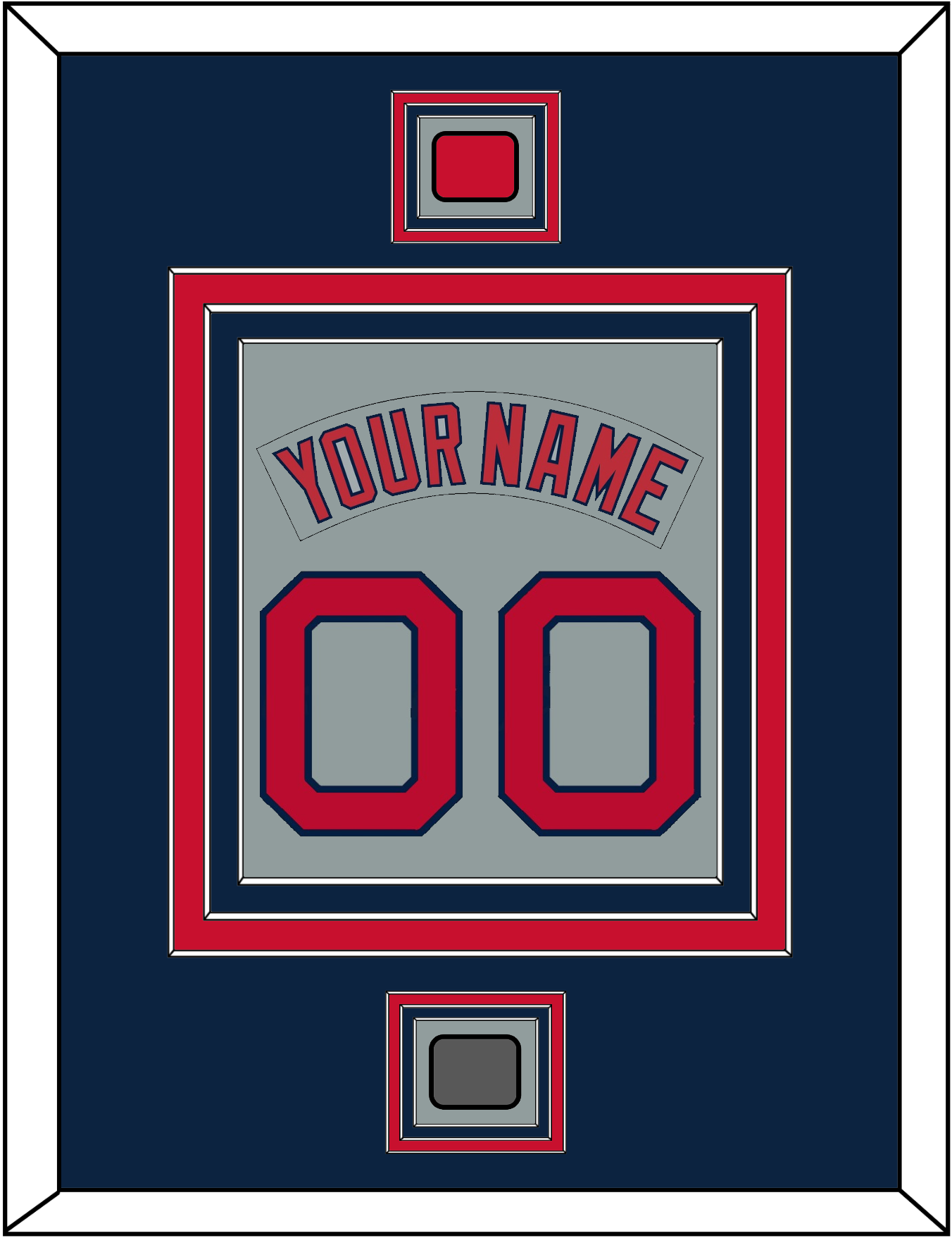 Boston Nameplate & Number (Back) Combined With Logo Patch & World Series Champions Patch - Road Gray (1992-2008) - Premier Tier 3