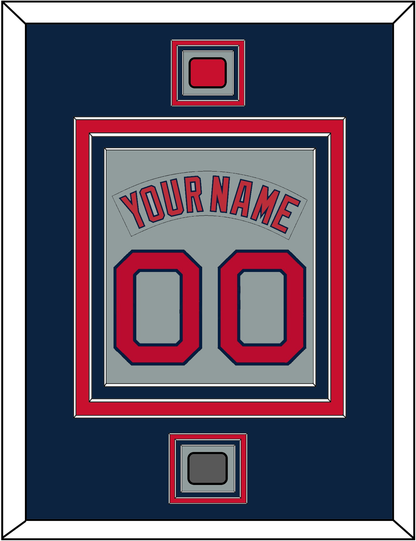 Boston Nameplate & Number (Back) Combined With Logo Patch & World Series Champions Patch - Road Gray (1992-2008) - Premier Tier 3