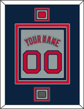 Boston Nameplate & Number (Back) Combined With Logo Patch & World Series Jersey Patch - Road Gray (1992-2008) - Triple Mat 3