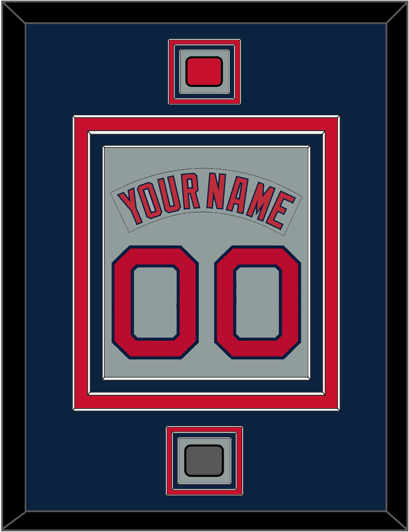 Boston Nameplate & Number (Back) Combined With Logo Patch & World Series Champions Patch - Road Gray (1992-2008) - Premier Tier 3