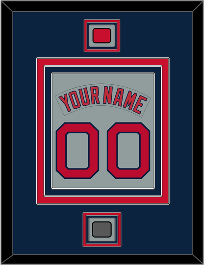 Boston Nameplate & Number (Back) Combined With Logo Patch & World Series Champions Patch - Road Gray (1992-2008) - Premier Tier 3