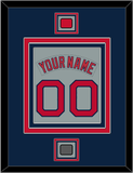 Boston Nameplate & Number (Back) Combined With Logo Patch & World Series Jersey Patch - Road Gray (1992-2008) - Triple Mat 3