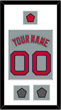 Boston Nameplate & Number (Back) Combined With Logo Patch & 2 World Series Champions Patches - Road Gray (1992-2008) - Single Mat 1