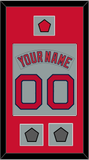 Boston Nameplate & Number (Back) Combined With Logo Patch & 2 World Series Champions Patches - Road Gray (1992-2008) - Single Mat 2