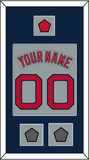 Boston Nameplate & Number (Back) Combined With Logo Patch & 2 World Series Champions Patches - Road Gray (1992-2008) - Single Mat 3