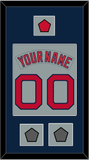 Boston Nameplate & Number (Back) Combined With Logo Patch & 2 World Series Champions Patches - Road Gray (1992-2008) - Single Mat 3