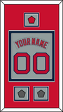 Boston Nameplate & Number (Back) Combined With Logo Patch & 2 World Series Champions Patches - Road Gray (1992-2008) - Double Mat 3
