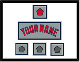 Boston Name, Logo Patch & Three World Series Jersey Patches - Road Gray - Double Mat 2