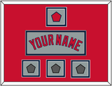 Boston Name, Logo Patch & Three World Series Champions Patches - Road Gray - Double Mat 3