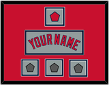 Boston Name, Logo Patch & Three World Series Champions Patches - Road Gray - Double Mat 3
