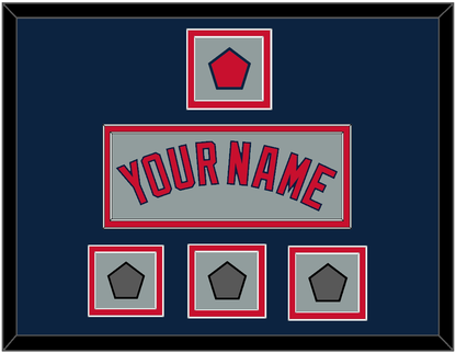 Boston Name, Logo Patch & Three World Series Champions Patches - Road Gray - Signature Tier 4
