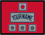Boston Name, Logo Patch & Three World Series Jersey Patches - Road Gray (2009-2013) - Double Mat 2