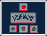 Boston Name, Logo Patch & Three World Series Champions Patches - Road Gray (2009-2013) - Double Mat 3
