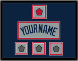 Boston Name, Logo Patch & Three World Series Champions Patches - Road Gray (2009-2013) - Double Mat 3