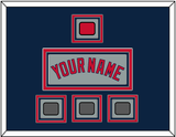 Boston Name, Logo Patch & Three World Series Champions Patches - Road Gray - Triple Mat 3
