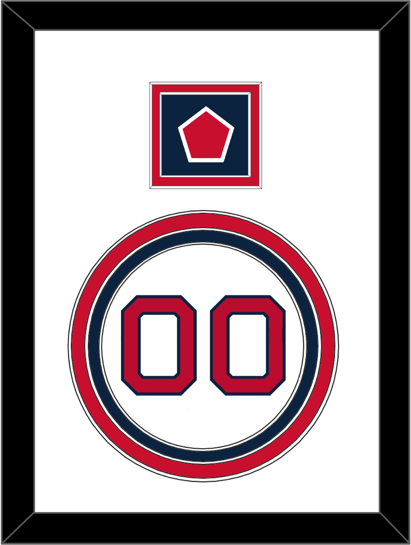 Boston Number & “B” Logo Hat Patch - Home White - Premier Tier 1