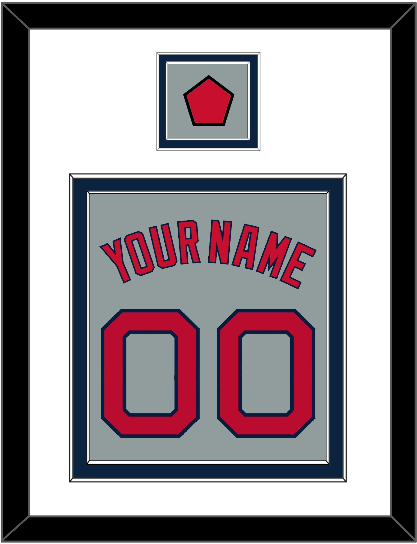 Boston Name, Number & Logo Patch - Road Gray - Signature Tier 2