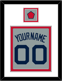 Boston Name, Number & Logo Patch - Road Gray (2009-2013) - Double Mat 1