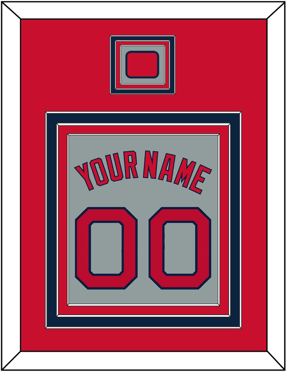 Boston Name, Number & Logo Patch - Road Gray - Triple Mat 2