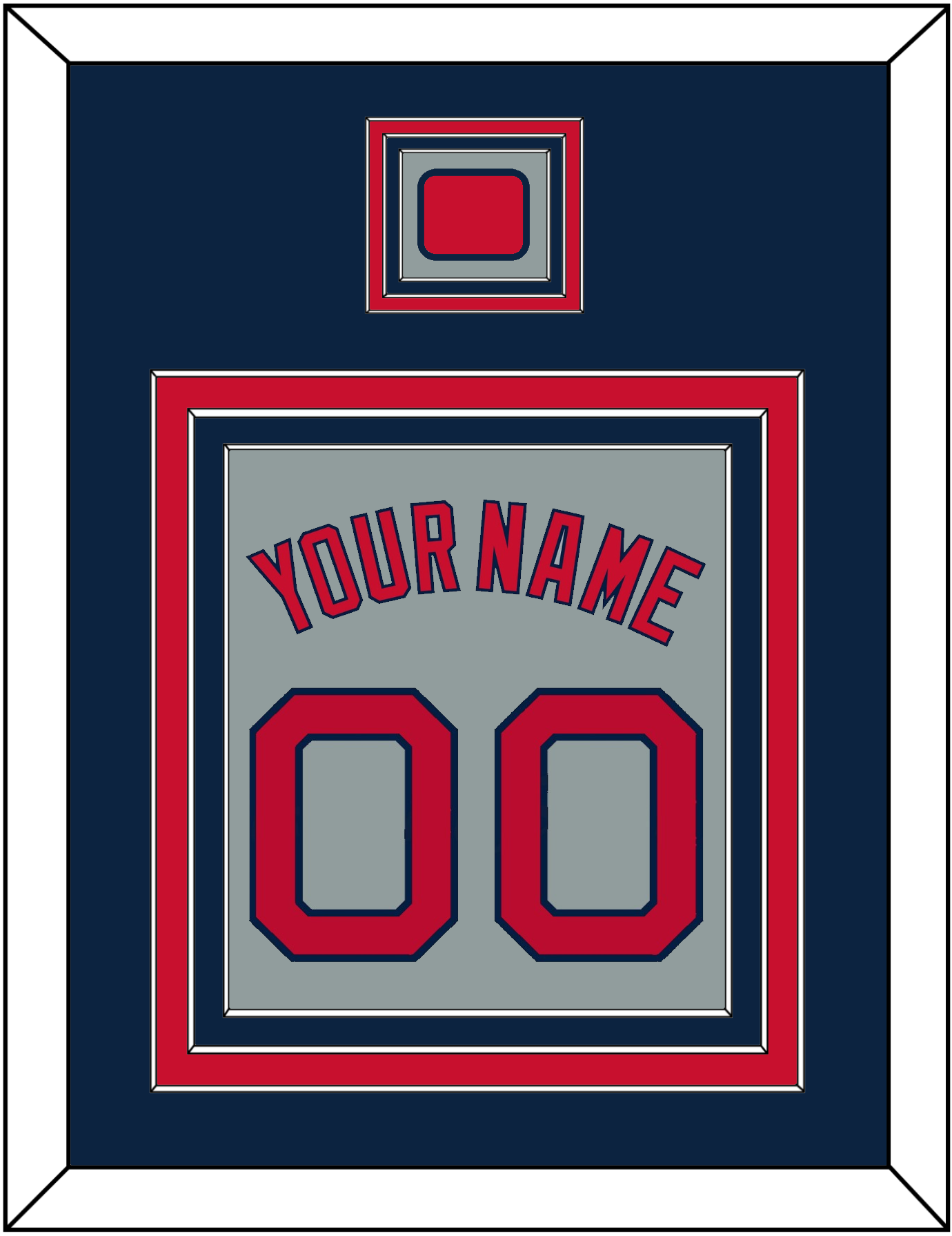 Boston Name, Number & Logo Patch - Road Gray - Premier Tier 3
