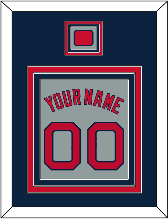 Boston Name, Number & Logo Patch - Road Gray - Triple Mat 3