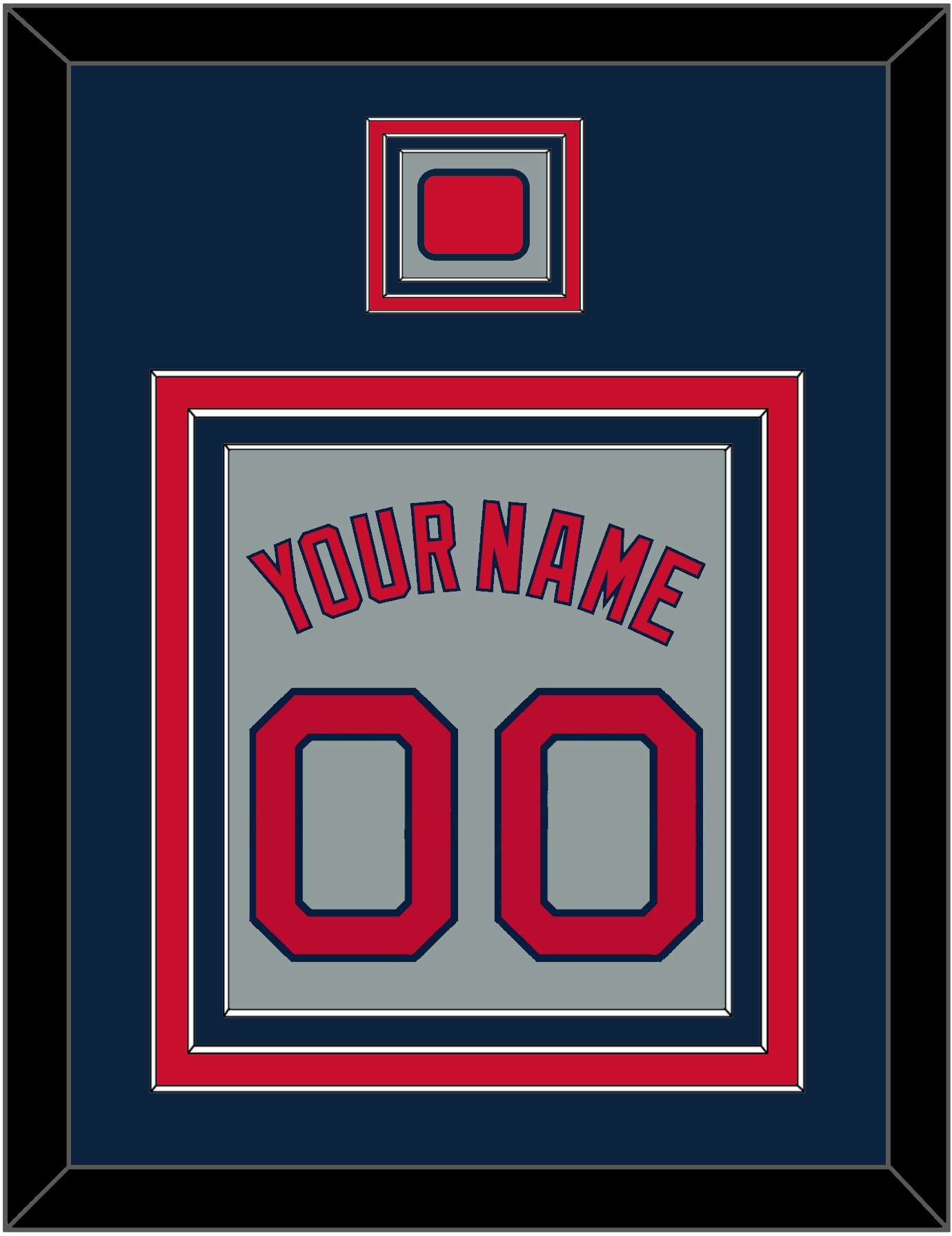 Boston Name, Number & Logo Patch - Road Gray - Premier Tier 3