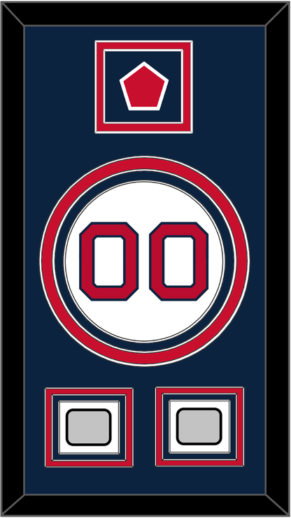 Boston Number, “B” Logo Hat Patch & 2 World Series Champions Patches - Home White - Premier Tier 2