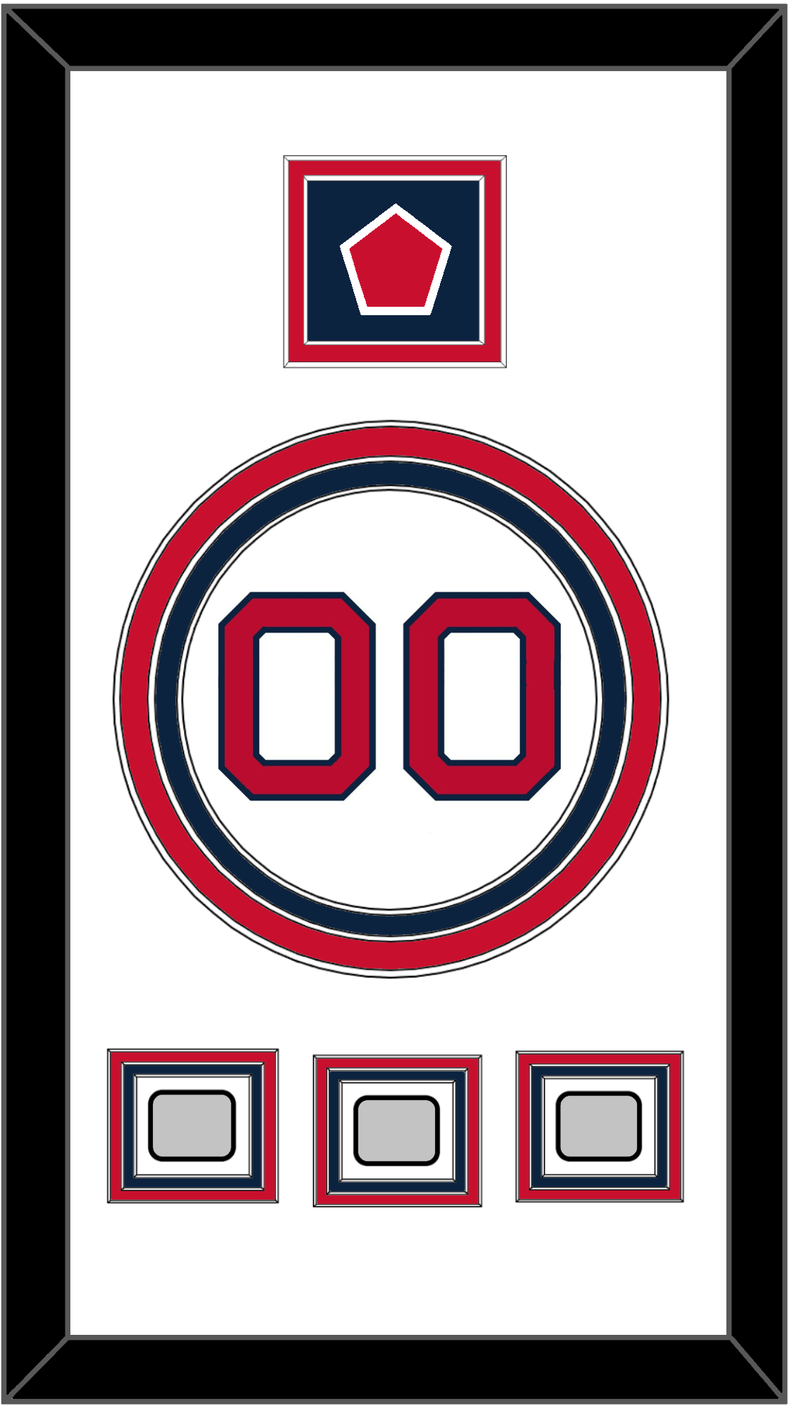 Boston Number, “B” Logo Hat Patch & 3 World Series Jersey Patches - Home White - Premier Tier 1