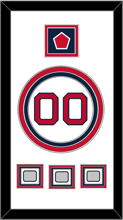 Boston Number, “B” Logo Hat Patch & 3 World Series Jersey Patches - Home White - Premier Tier 1