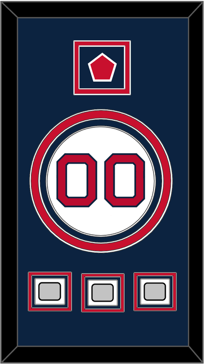 Boston Number, “B” Logo Hat Patch & 3 World Series Champions Patches - Home White - Premier Tier 2