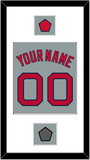 Boston Name, Number, Logo Patch & World Series Jersey Patch - Road Gray - Single Mat 1