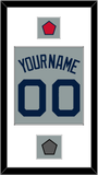 Boston Name, Number, Logo Patch & World Series Jersey Patch - Road Gray (2009-2013) - Single Mat 1