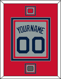 Boston Name, Number, Logo Patch & World Series Jersey Patch - Road Gray (2009-2013) - Triple Mat 2