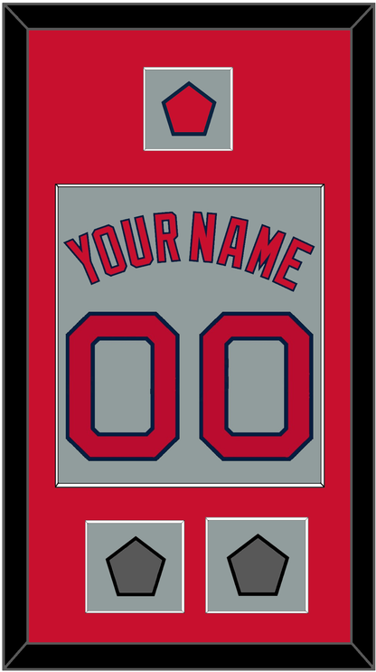 Boston Name, Number, Logo Patch & Two World Series Champions Patches - Road Gray - Essential Tier 2