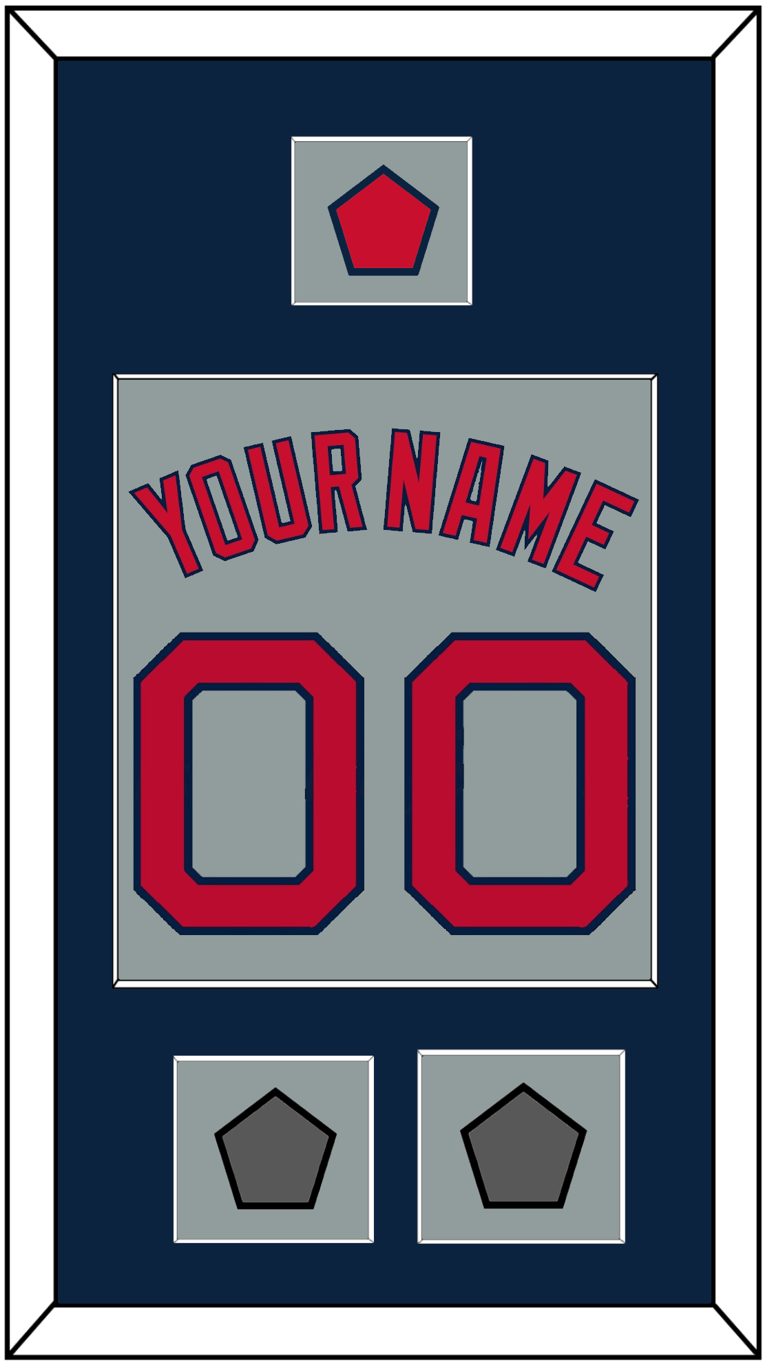 Boston Name, Number, Logo Patch & Two World Series Champions Patches - Road Gray - Essential Tier 3