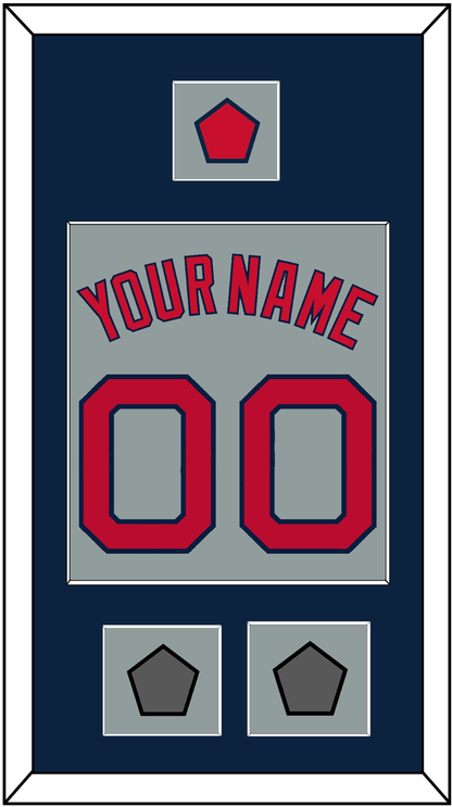 Boston Name, Number, Logo Patch & Two World Series Champions Patches - Road Gray - Essential Tier 3