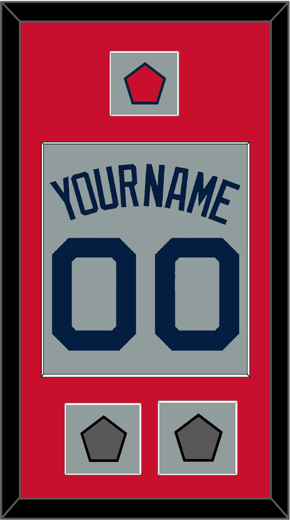Boston Name, Number, Logo Patch & Two World Series Champions Patches - Road Gray (2009-2013) - Essential Tier 2