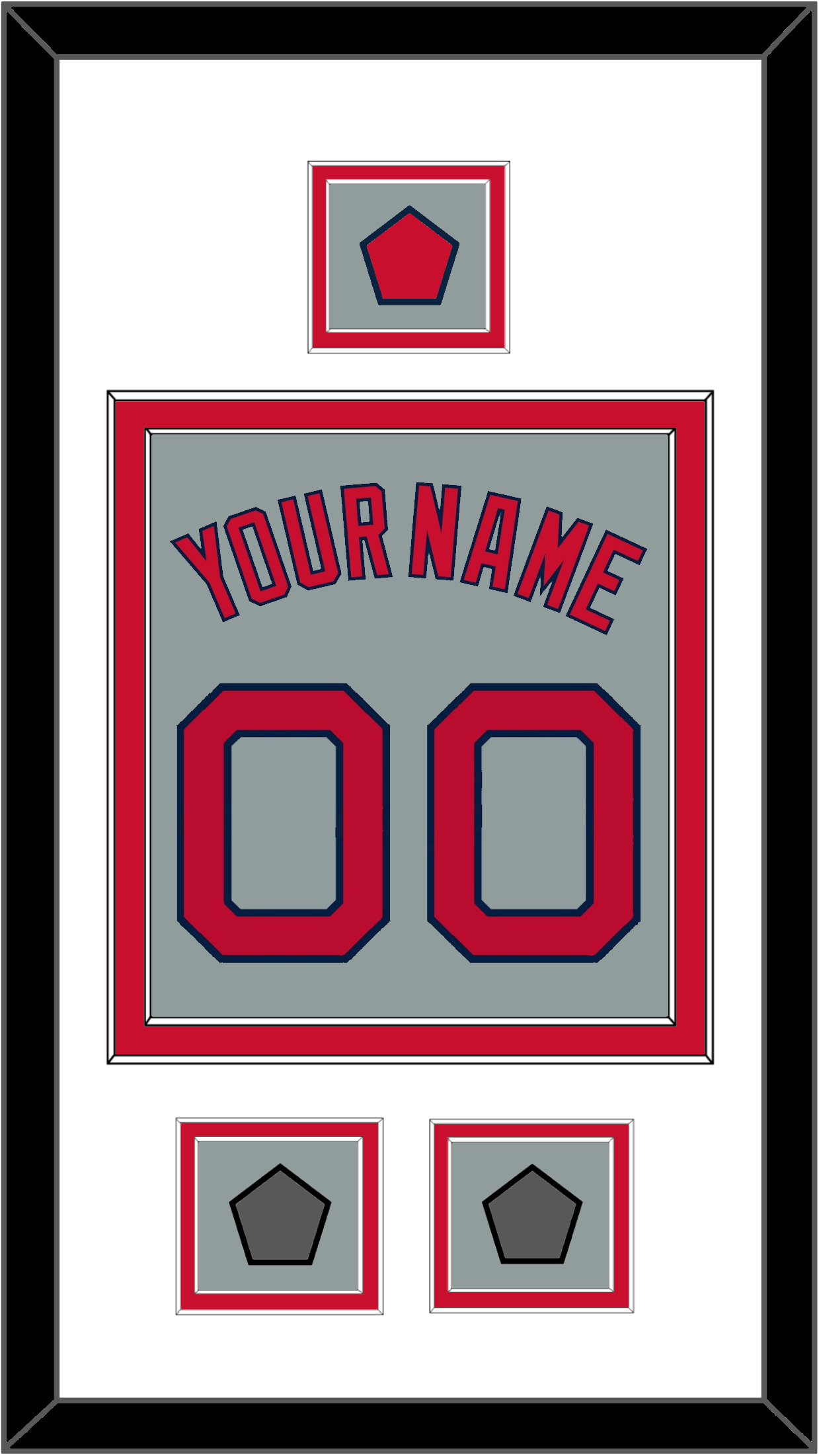 Boston Name, Number, Logo Patch & Two World Series Champions Patches - Road Gray - Signature Tier 1